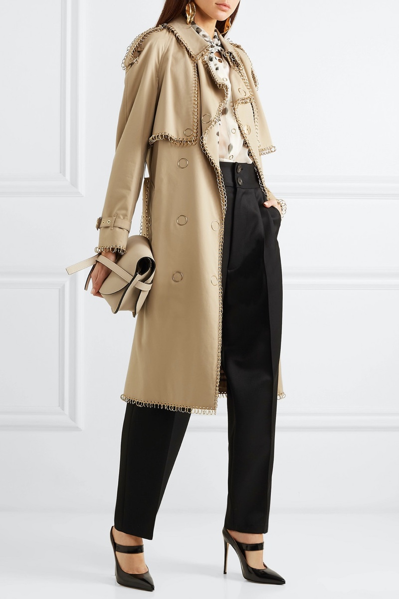 Burberry Embellished Cotton Gabardine Trench Coat $4,740 (previously $7,900)