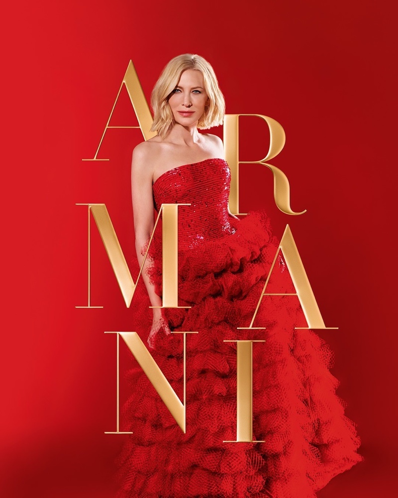 bule session retort Cate Blanchett Armani Si Holiday 2020 Campaign