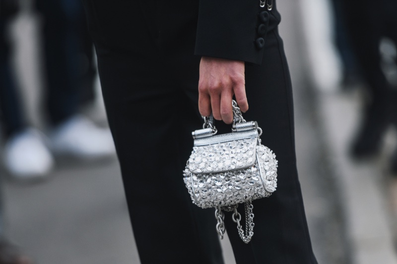 Closeup Tiny Mini Bag Silver Street Style