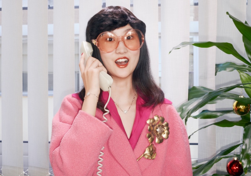 Li Shirui stars in Gucci Holiday 2020 campaign.