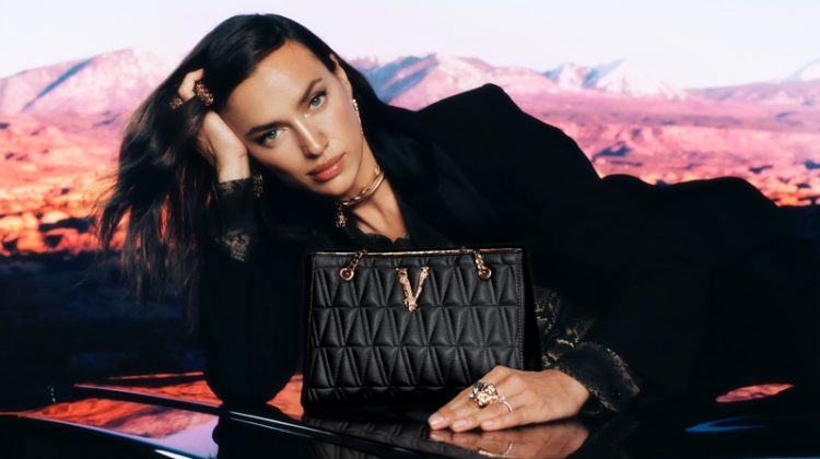 Irina Shayk stars in Versace Holiday 2020 campaign.