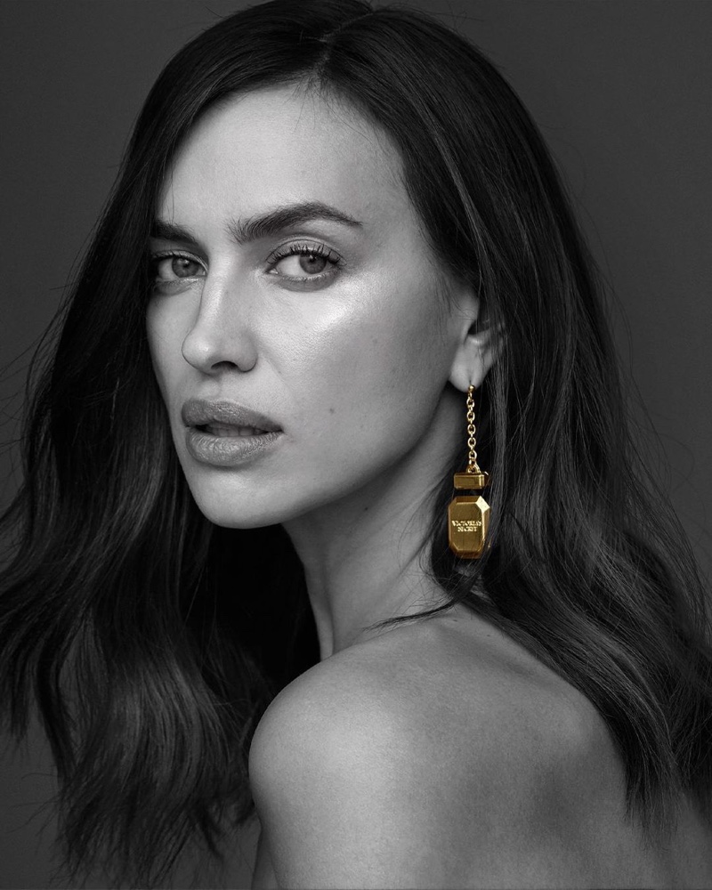 Irina Shayk stars in Victoria's Secret Bombshell Gold fragrance campaign.