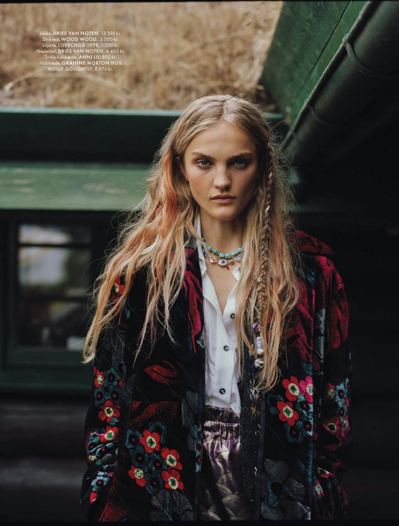 Josefine Lynderup Models Boho Looks for ELLE Denmark