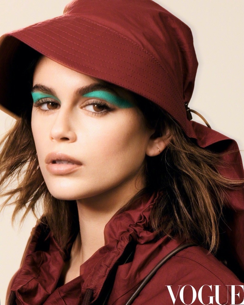 Kaia Gerber Poses in Bold Silhouettes for Vogue China