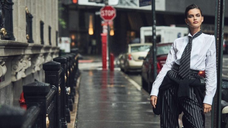 Kamila Hansen Wears Tailored Looks for Grazia Italy