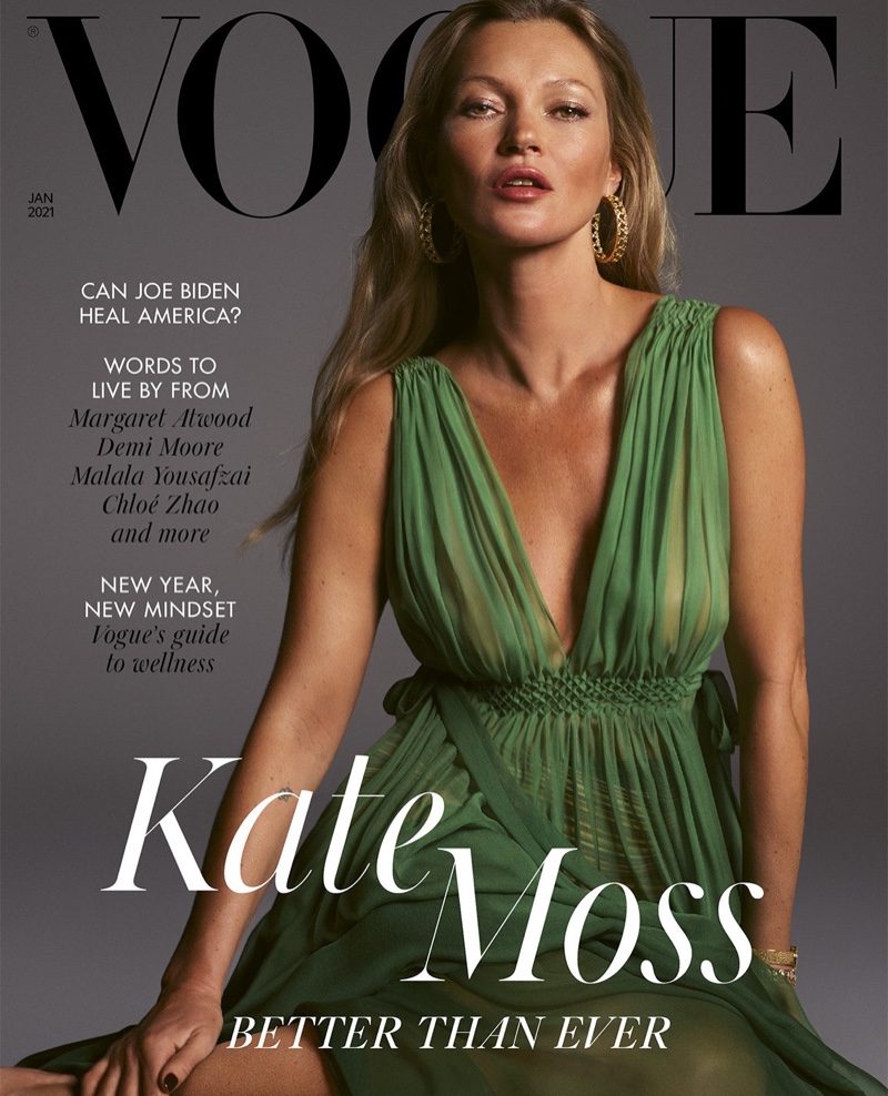 Kate Moss on Vogue UK January 2021 Cover.