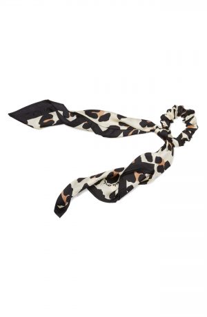 Kate Spade New York Forest Feline Silk Hair Tie, Size One Size - Black
