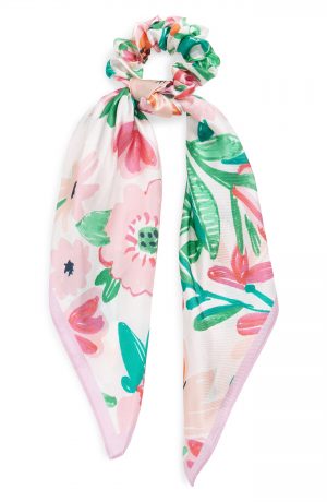 Kate Spade New York Full Bloom Silk Scarf Hair Tie, Size One Size - Pink