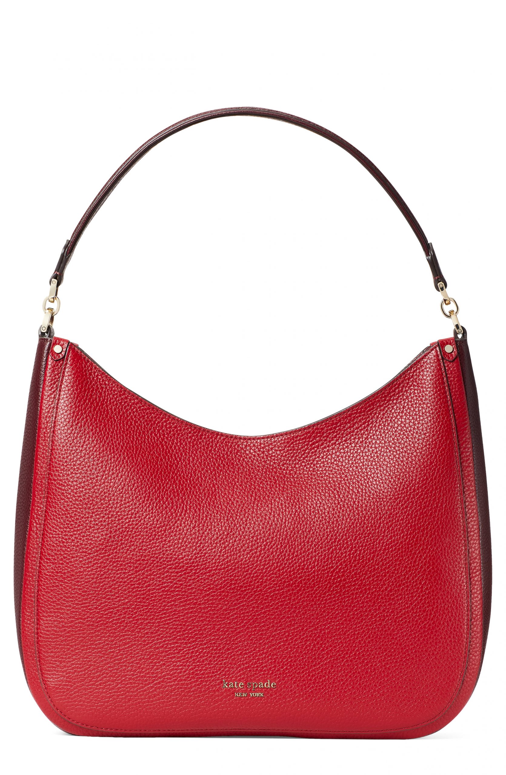 Kate Spade New York Roulette Large Leather Hobo Bag - Red | Fashion