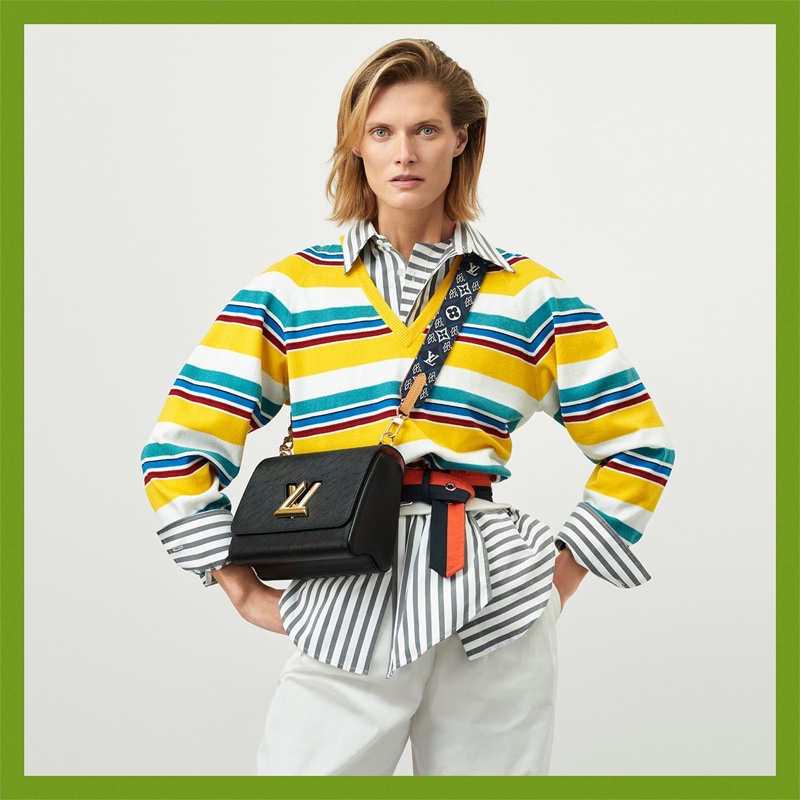 Malgosia Bela appears in Louis Vuitton resort 2021 campaign.