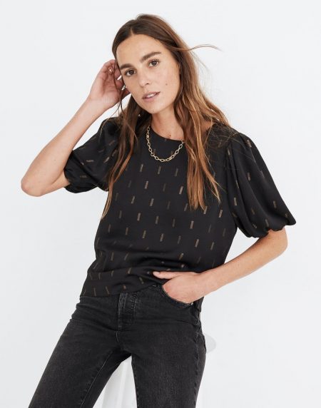 Nice, Madewell's Black Friday Sale Starts Early! Madewell Metallic Jacquard Puff-Sleeve Top $78