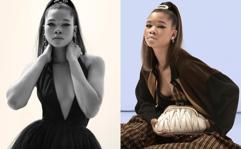 Storm Reid appears in Miu Miu resort 2021 campaign.