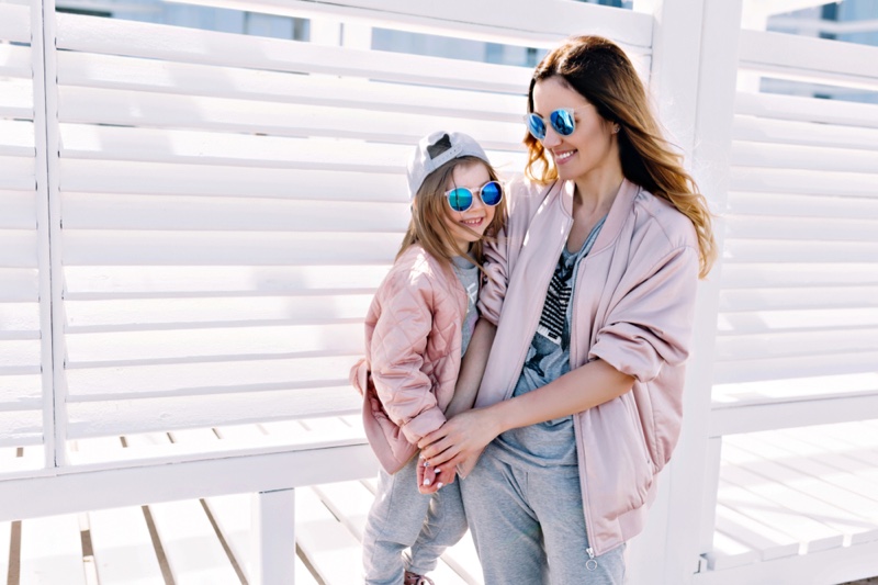 Mother Daughter Matching Pink Bomber Jackets