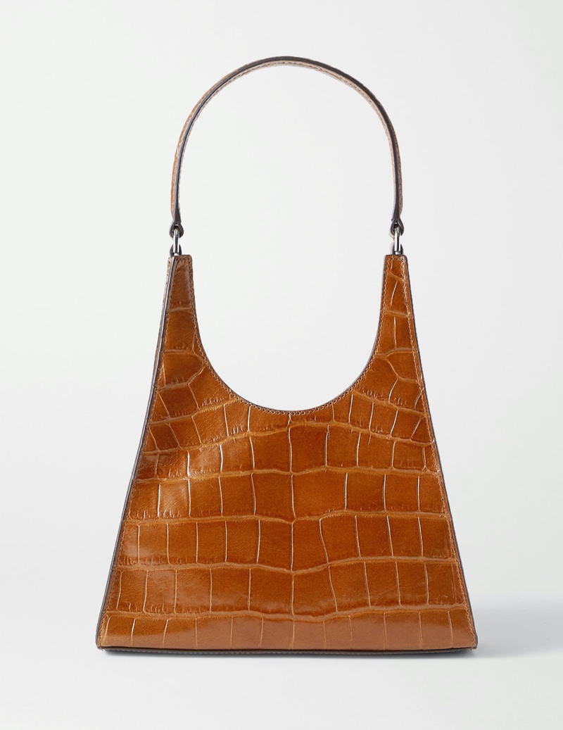 Staud Rey Croc Effect Leather Tote in Brown $227.50 (previously $325)