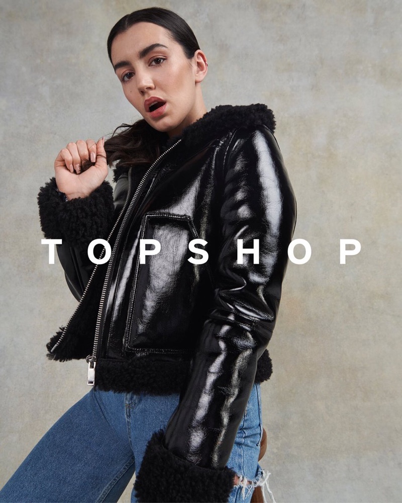 Singer Gracey poses for Topshop Christmas 2020 campaign.