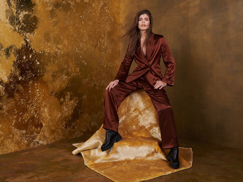 Valentina Sampaio appears in Topshop Christmas 2020 campaign.