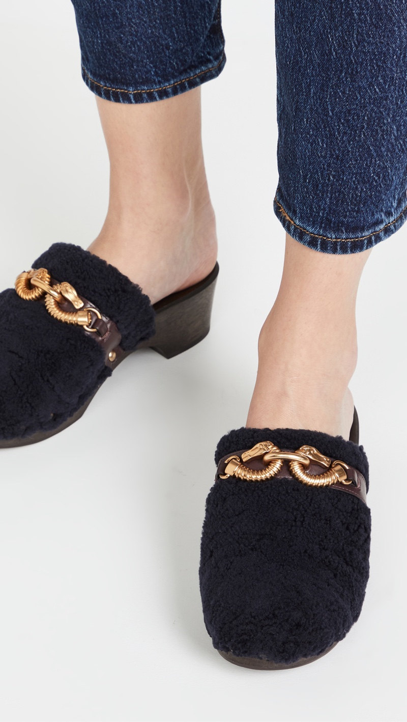 Tory Burch Jessica Shearling Clogs $368