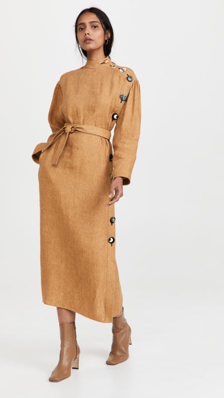 It's Chic Season With Tory Burch's Fall 2021 Styles Tory Burch Linen Button Dress $698