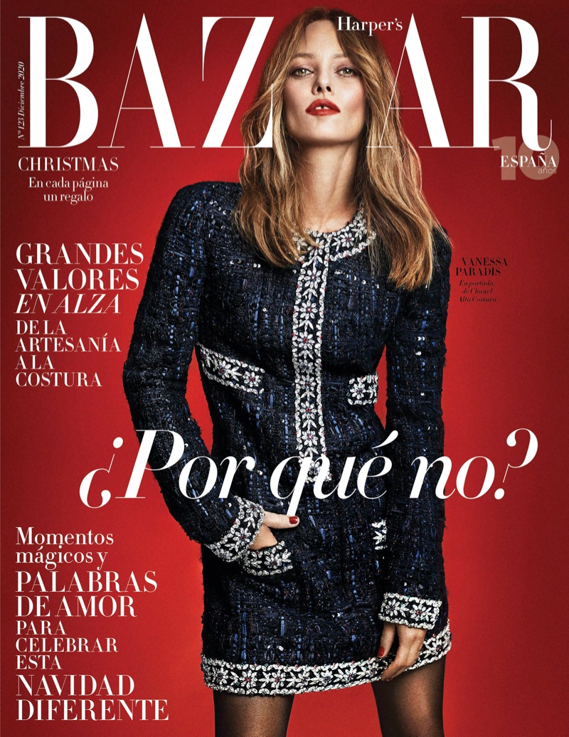Vanessa Paradis on Harper's Bazaar Spain December 2020 Cover.