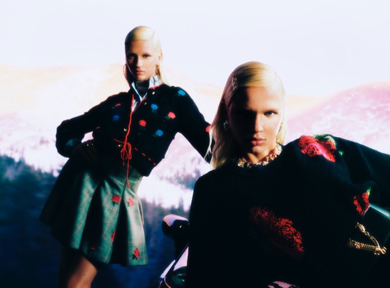 Evelina Lauren fronts Versace Holiday 2020 campaign.