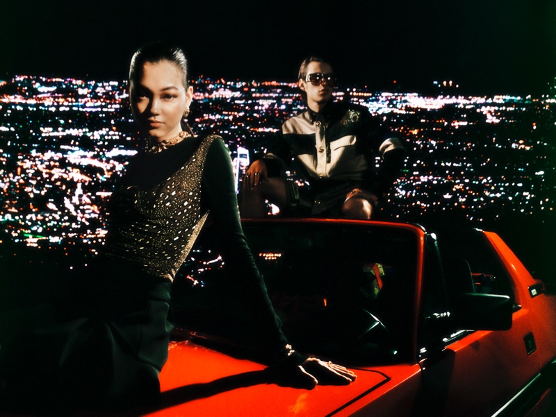 Versace focuses on car travel for its Holiday 2020 campaign.