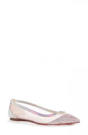 Women's Christian Louboutin Galativi Mesh Pointed Toe Flat, Size 7.5US - Pink