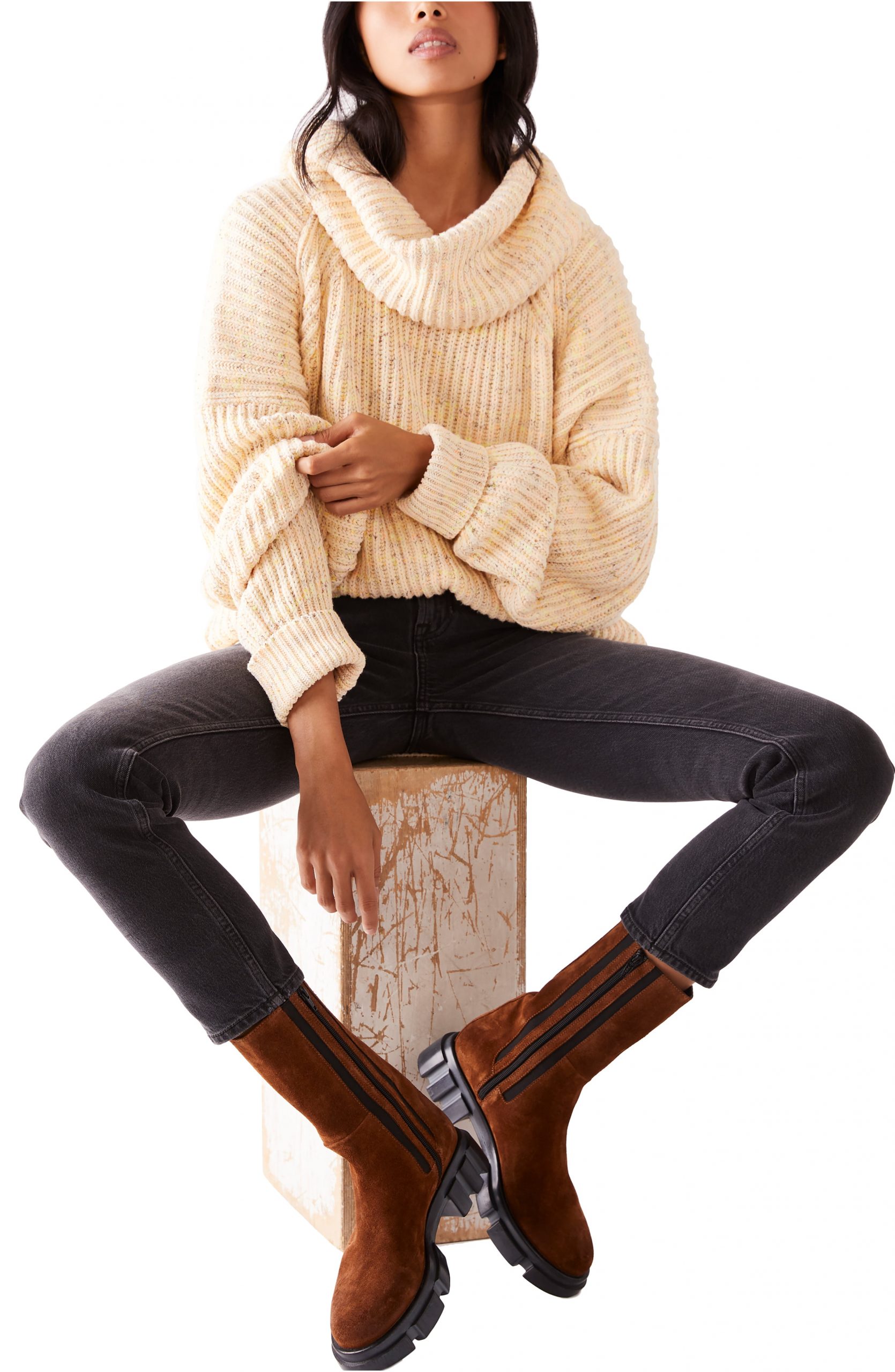 brown tunic sweater