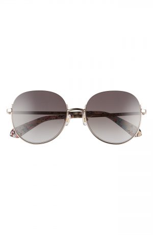 Women's Kate Spade New York Astelle 55mm Gradient Round Sunglasses - Gold/ Brown Gradient
