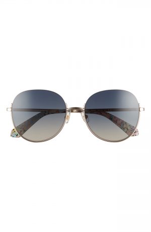 Women's Kate Spade New York Astelle 55mm Gradient Round Sunglasses - Rose Gold/ Black/ Grey