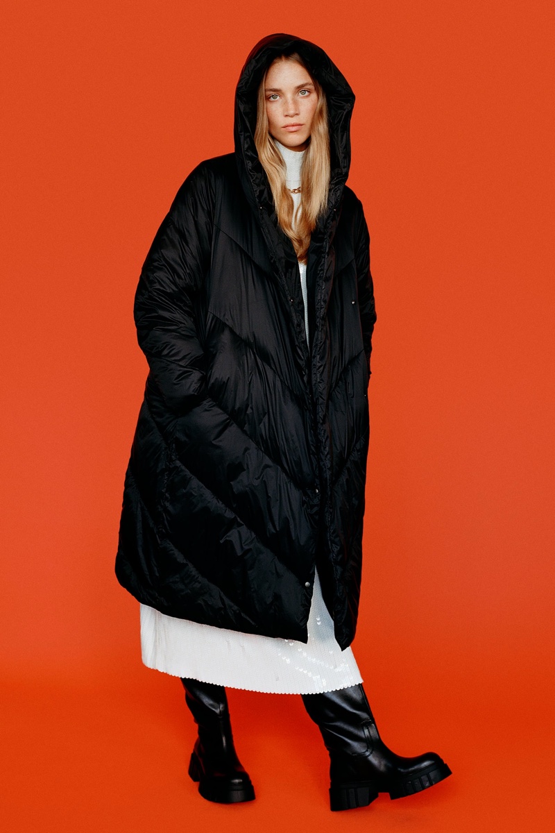 Zara Water Repellent Puffer Coat.