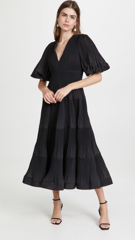 Zimmermann Pleated Long Sleeve Midi Dress $630