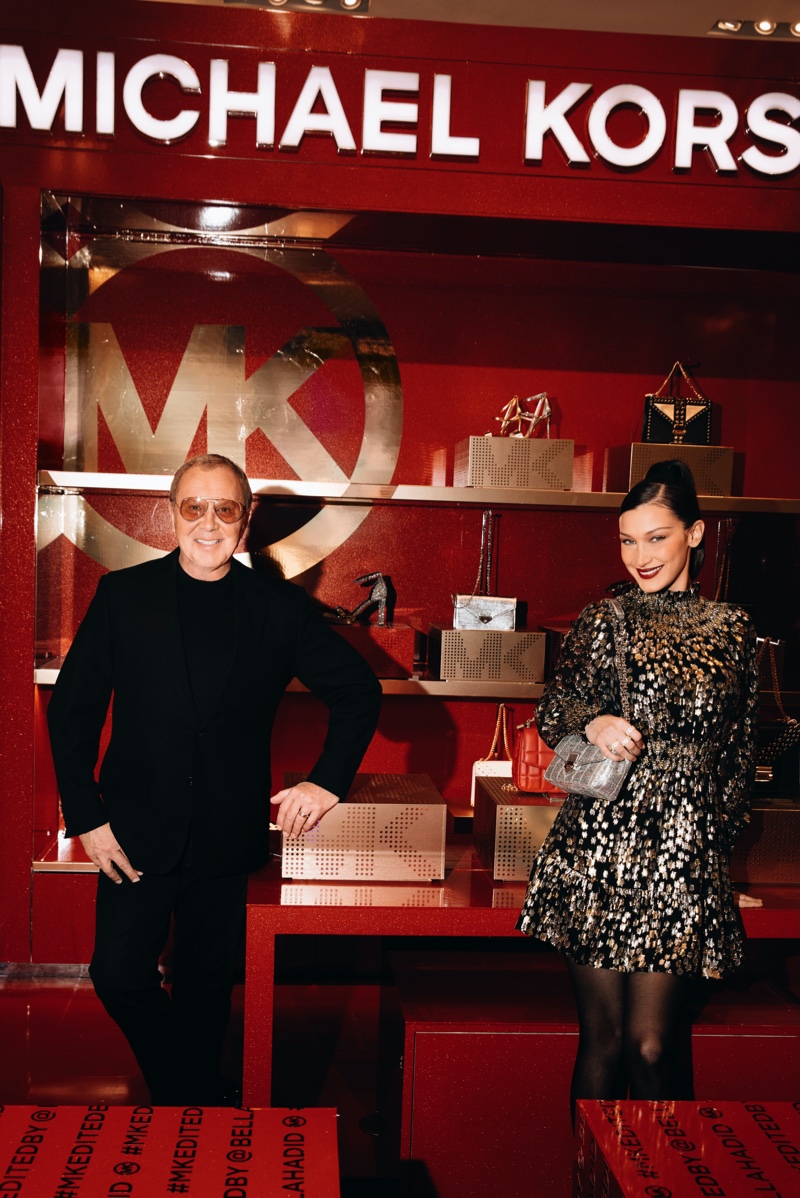 Designer Michael Kors and model Bella Hadid at MK Edited By in Macy’s Herald Square. 