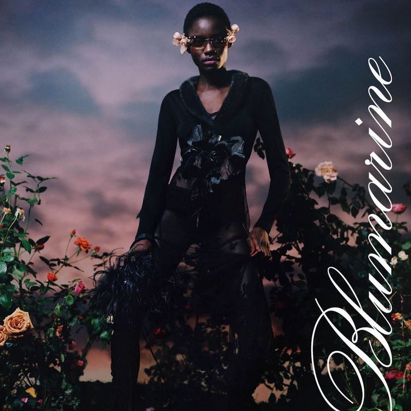 Sokhna Niane appears in Blumarine spring-summer 2021 campaign.
