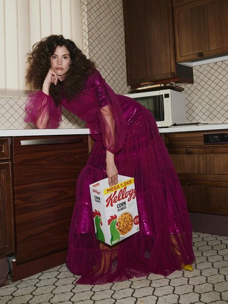Carla Ciffoni Models Party Dresses at Home for Grazia Middle East Carla Ciffoni Models Party Dresses at Home for Grazia Middle East