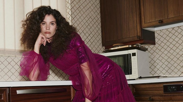 Carla Ciffoni Models Party Dresses at Home for Grazia Middle East