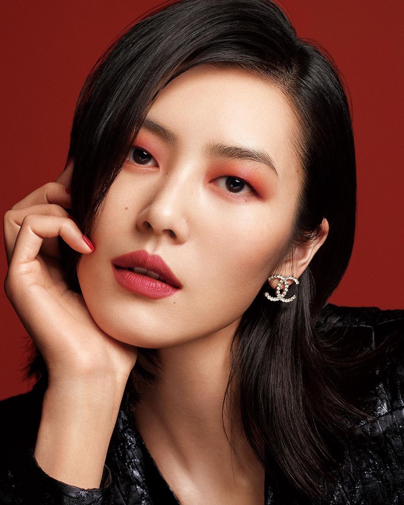 Liu Wen wows in red for Chanel Colours of Chanel makeup campaign.