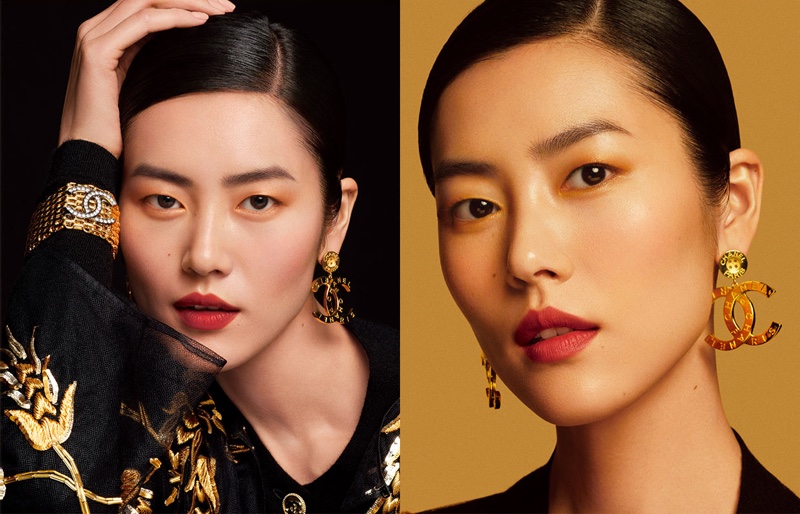 Shining in gold, Liu Wen fronts Chanel Colours of Chanel campaign.