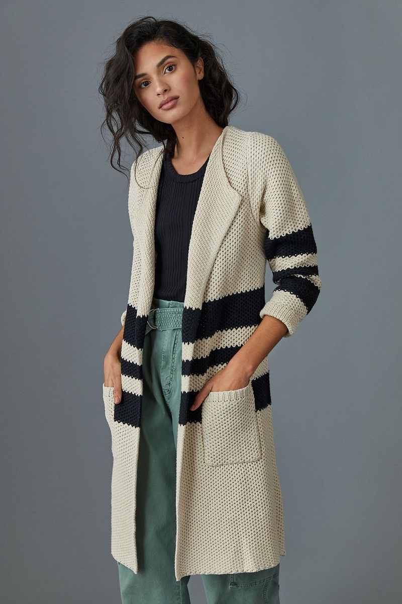Chaser Melora Striped Duster Cardigan $118