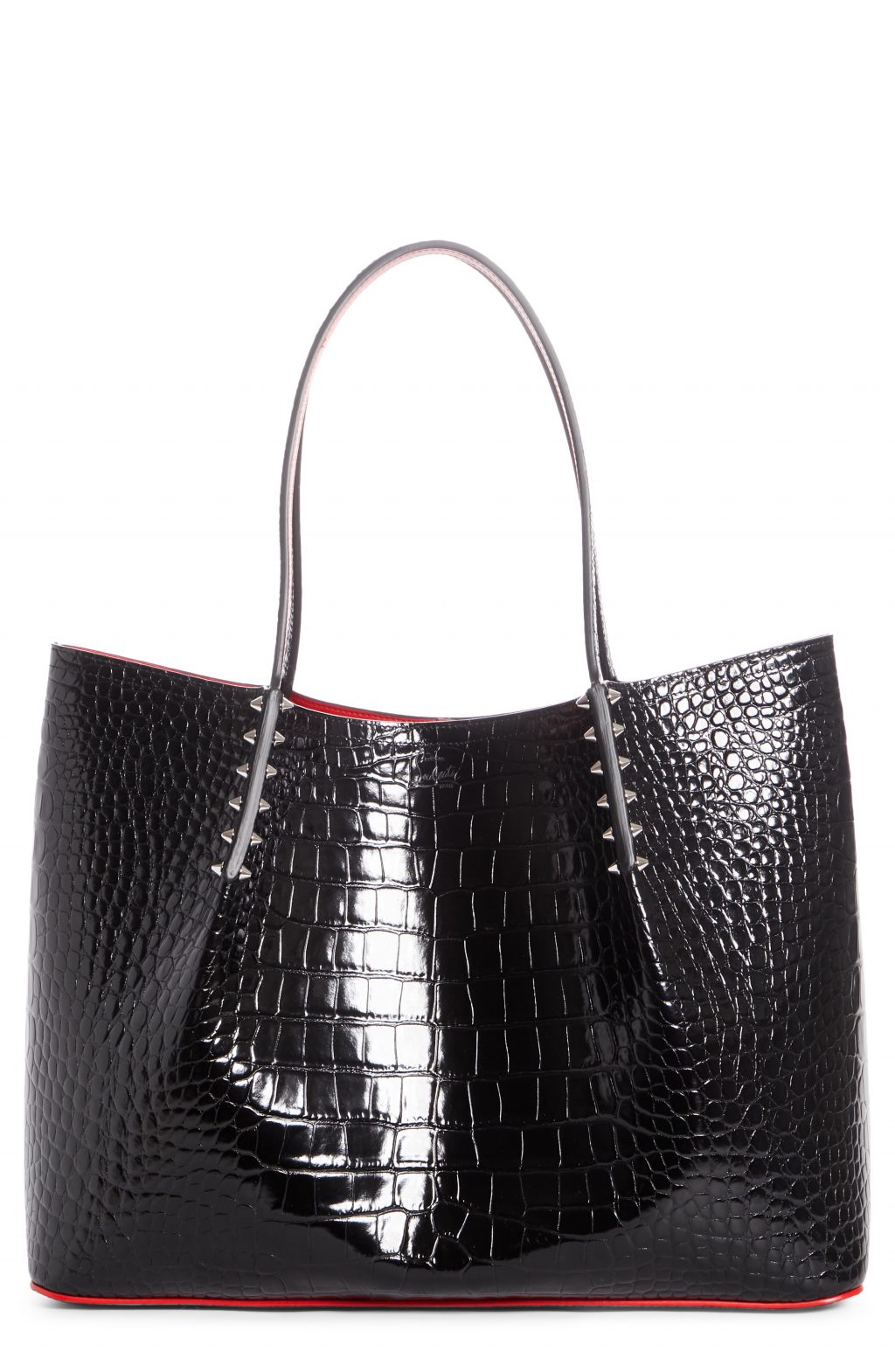 Christian Louboutin Large Cabarock Croc Embossed Leather Tote - Black ...