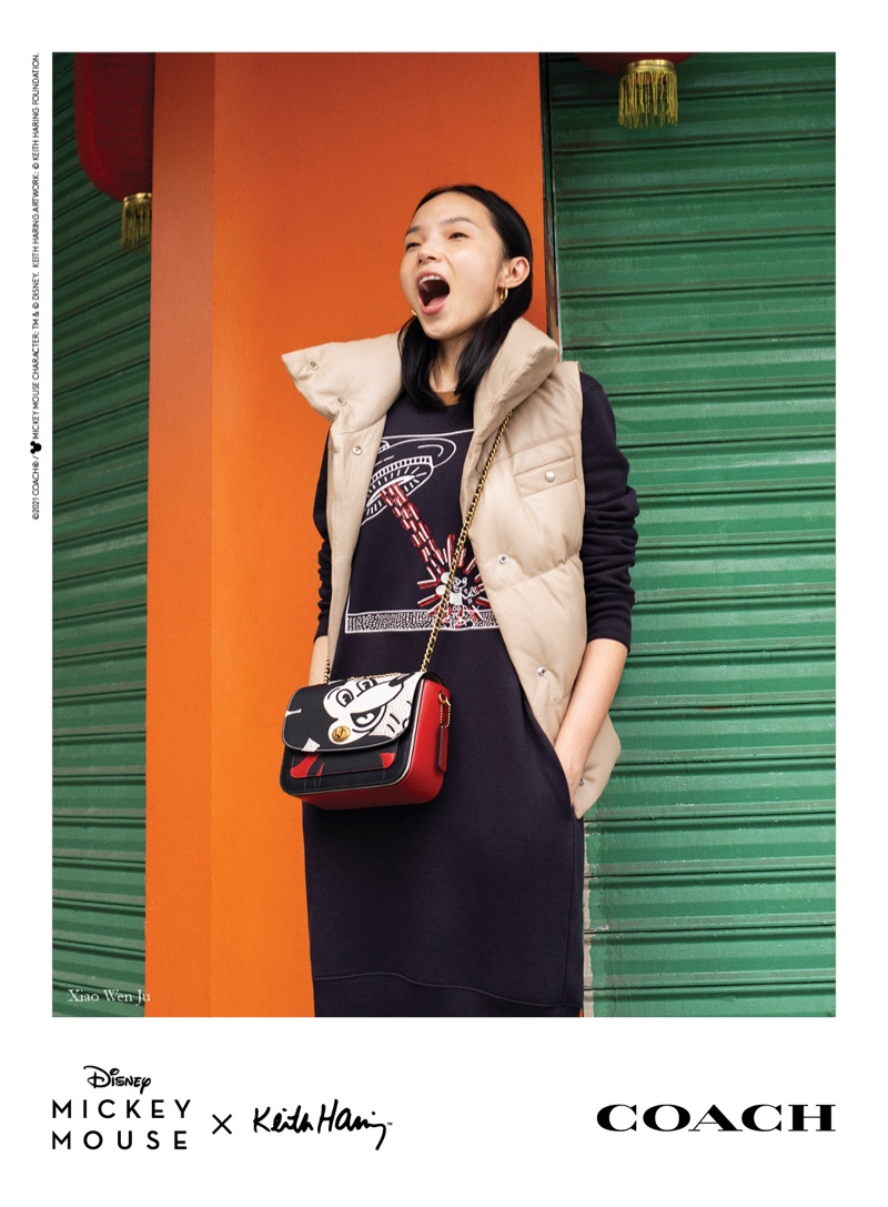 Xiao Jen Wu appears in Coach Mickey Mouse x Keith Haring campaign.
