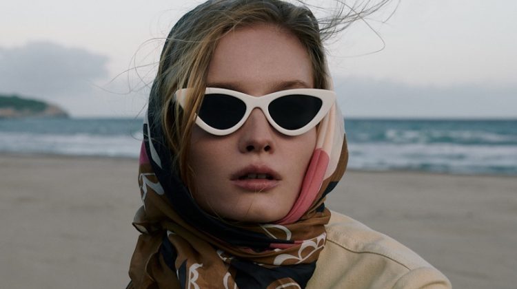 Kasia Smulska Poses in Chic Beach Looks for L’Officiel Baltics