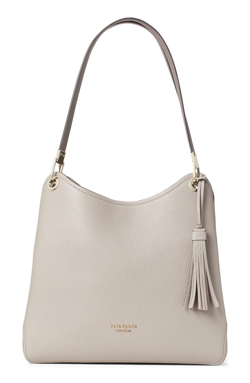 Kate Spade New York Large Loop Leather Shoulder Bag - Beige | Fashion