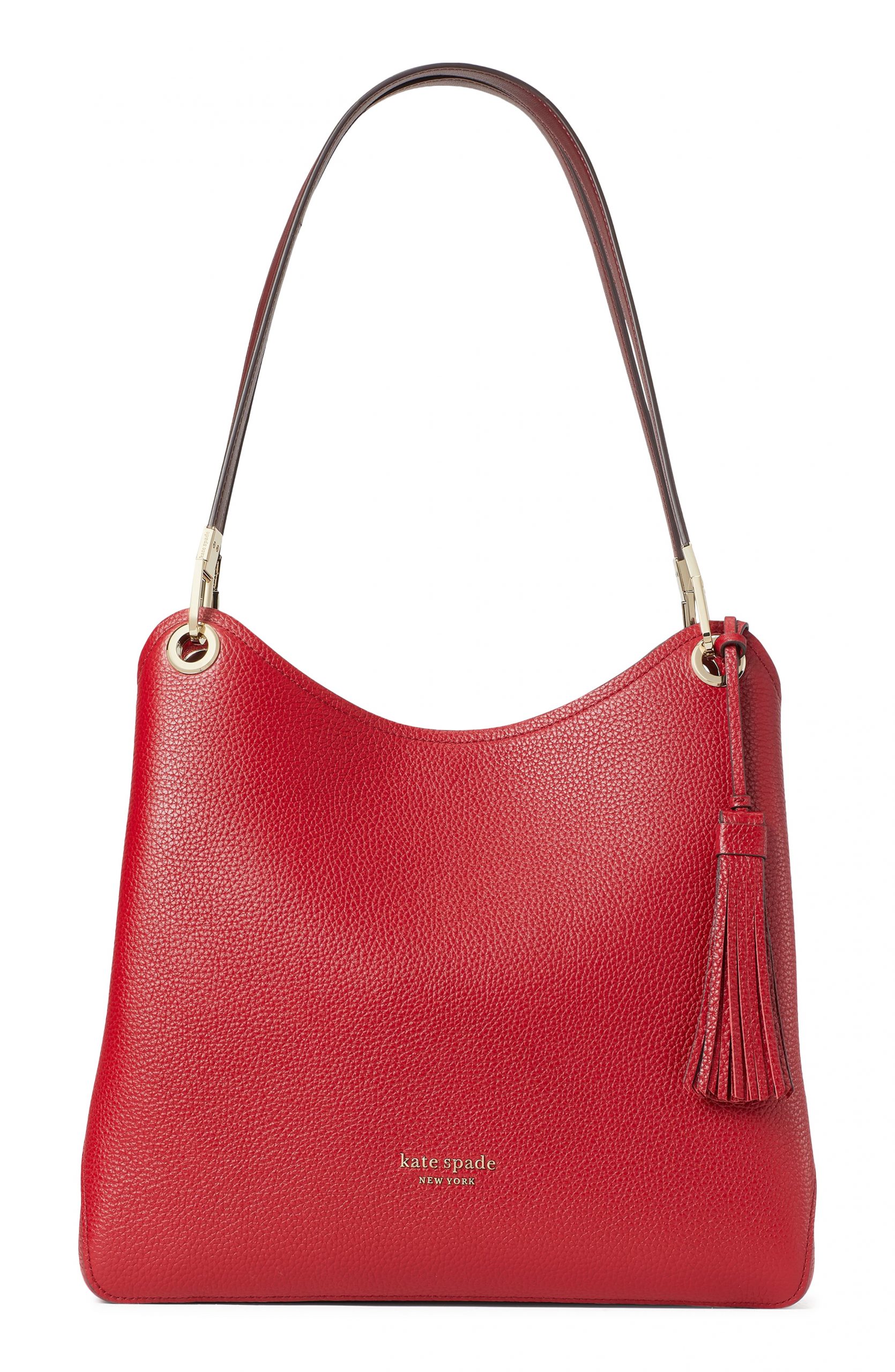 Kate Spade New York Large Loop Leather Shoulder Bag - Red | Fashion