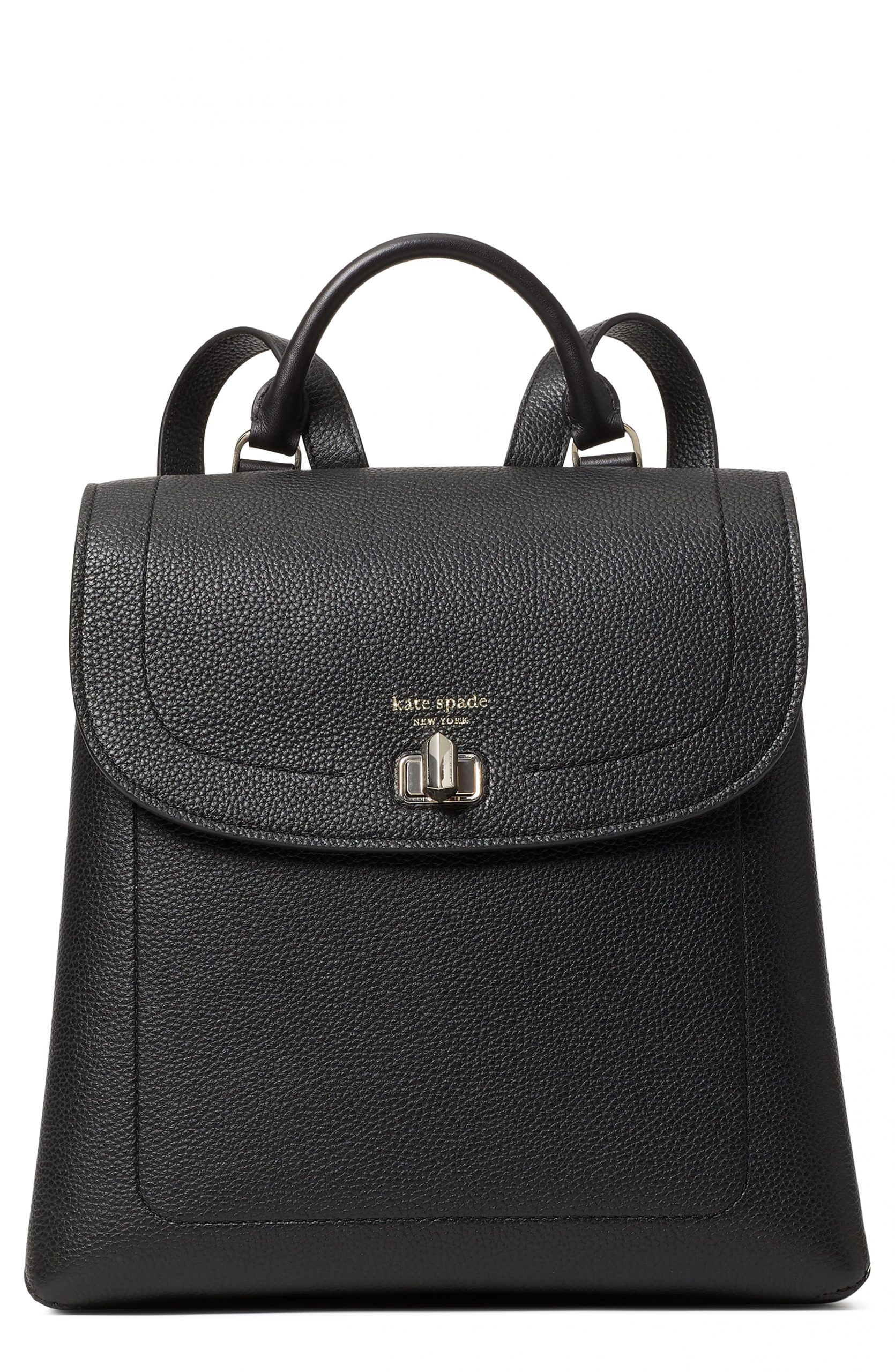 Kate Spade New York Medium Essential Leather Backpack - Black | Fashion