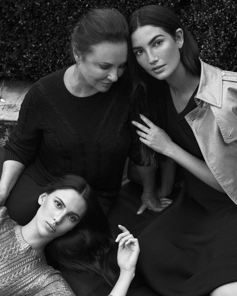 Lily Aldridge poses with mother Laura and sister Ruby for Lauren Ralph Lauren Holiday 2020 campaign.