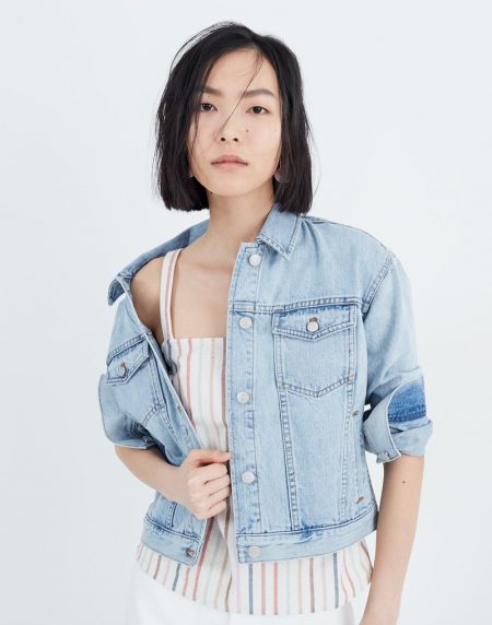Be On-Trend With Madewell's Denim Pieces Madewell The Boxy-Crop Jean Jacket in Fitzgerald Wash $128