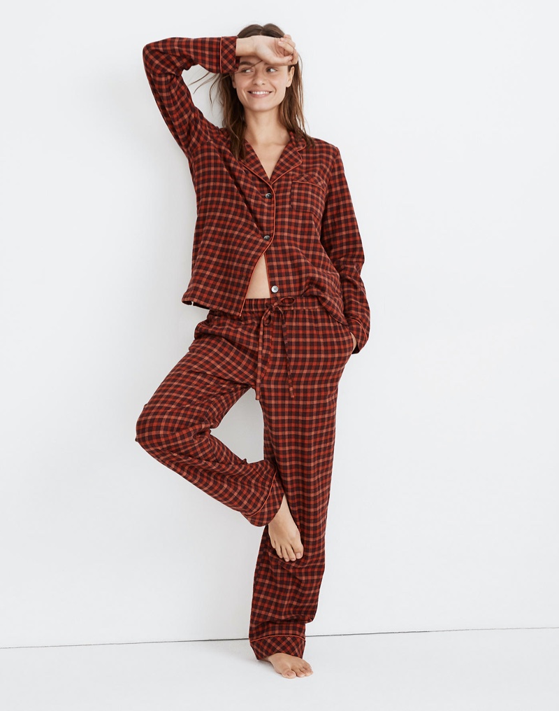 Madewell Flannel Bedtime Pajama Set in Plaid $98