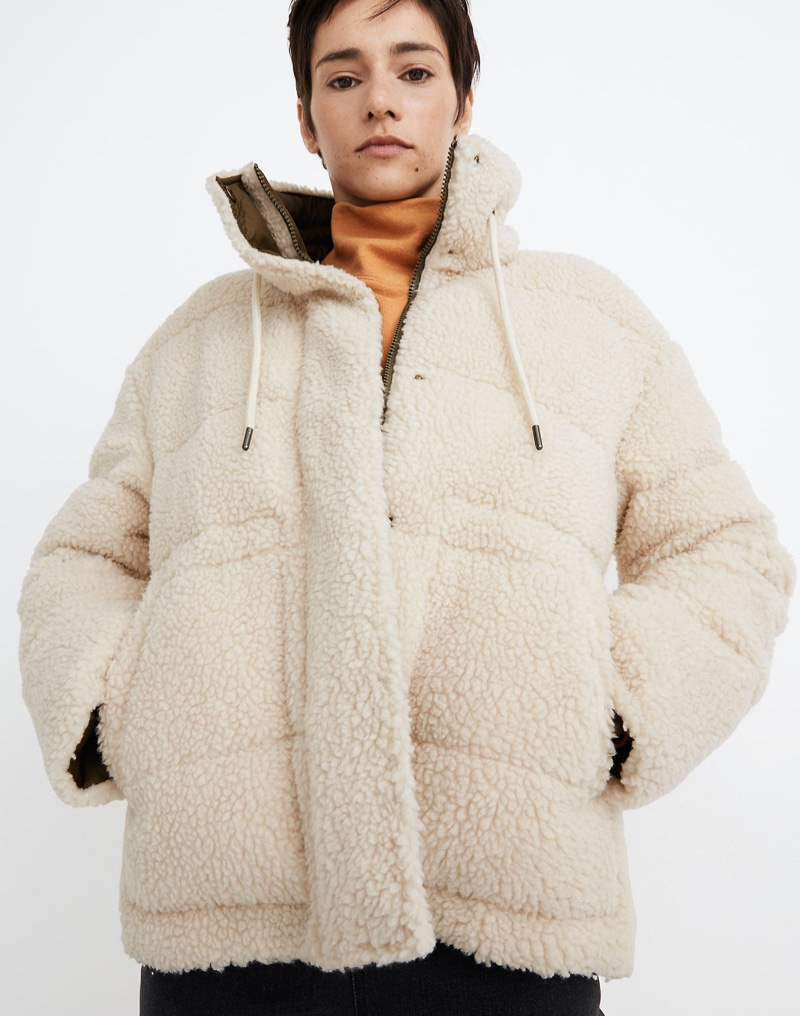 Madewell Sherpa Puffer Jacket $185
