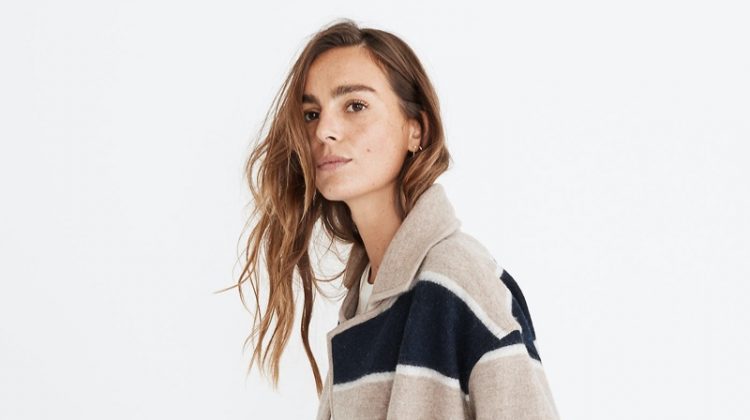 Madewell Striped Ballard Sweater Coat $188