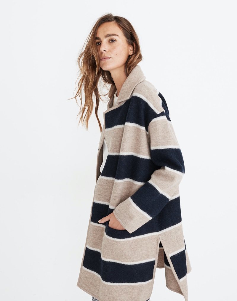 Madewell Striped Ballard Sweater Coat $188